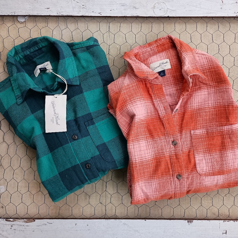 Women's XS Lot of 2 Universal Thread Long sleeve Flannel shirts